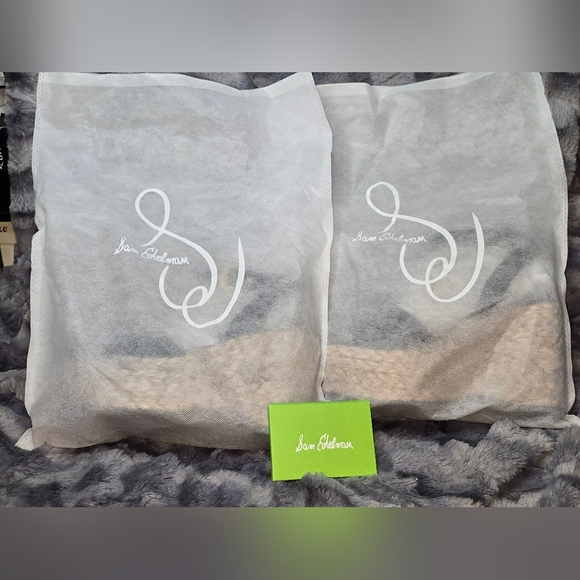 NWT Sam Edelman April Ankle-Strap Raffia-Wedge Sandals Black Size 6.5 - Picture 11 of 11